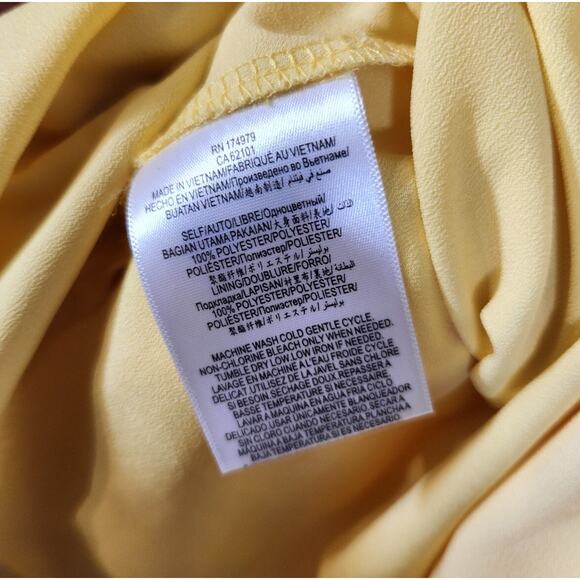 BCBGeneration NWOT $118 Size 2 Butter Yellow Ruffle Sleeve & Hem Mini Dress - Picture 9 of 11